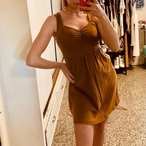 Yellow mini skater dress